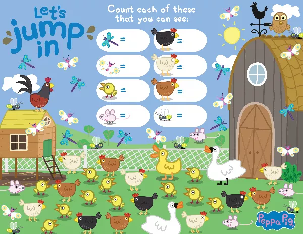 Peppa Pig Jump In Counting Sheet